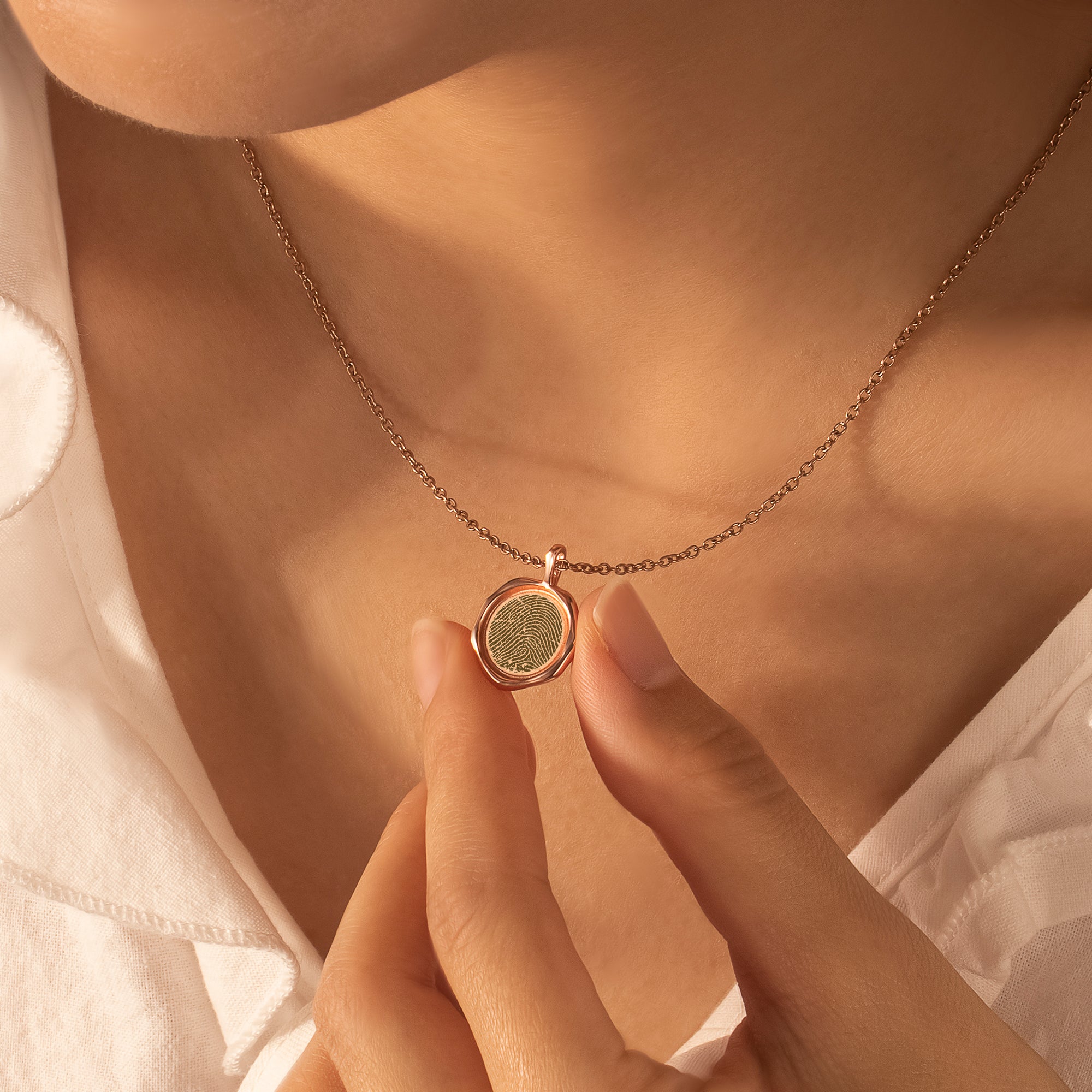 Fingerprint Stamped Necklace