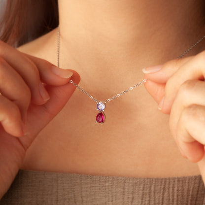 Birthstone Teardrop Necklace