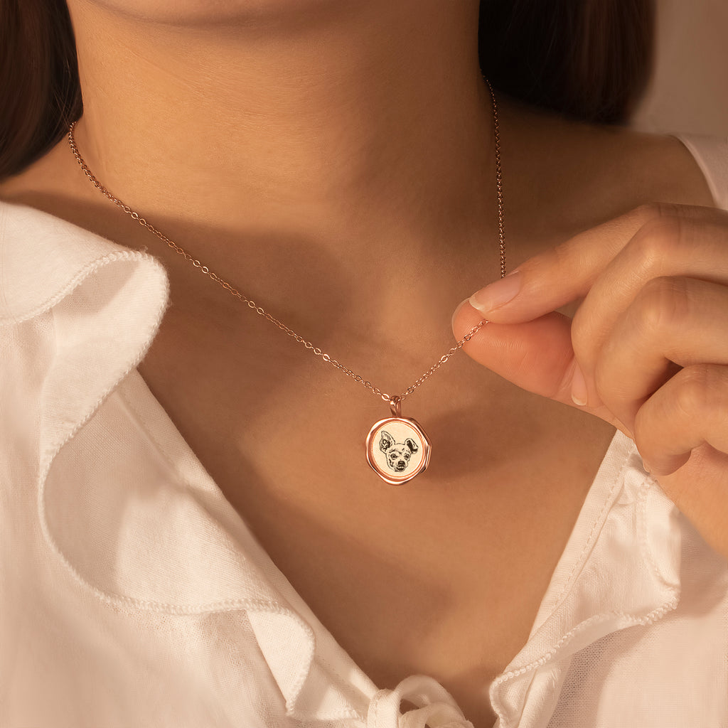 Pet Portrait Stamped Necklace