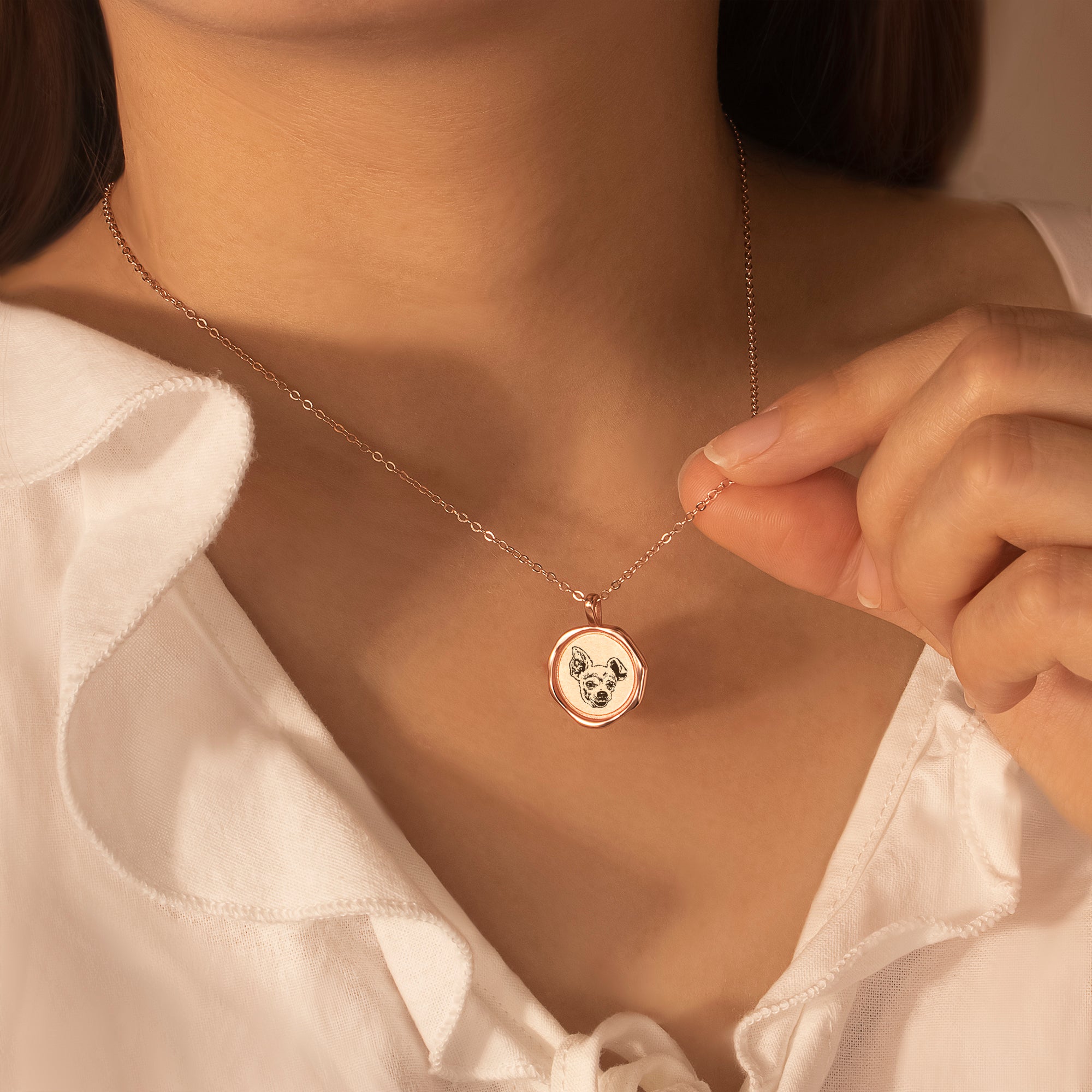 Pet Portrait Stamped Necklace