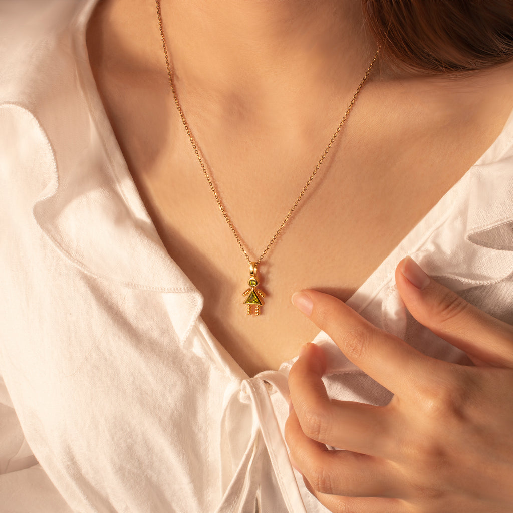 Birthstone Custom Boy and Girl Charms Necklaces