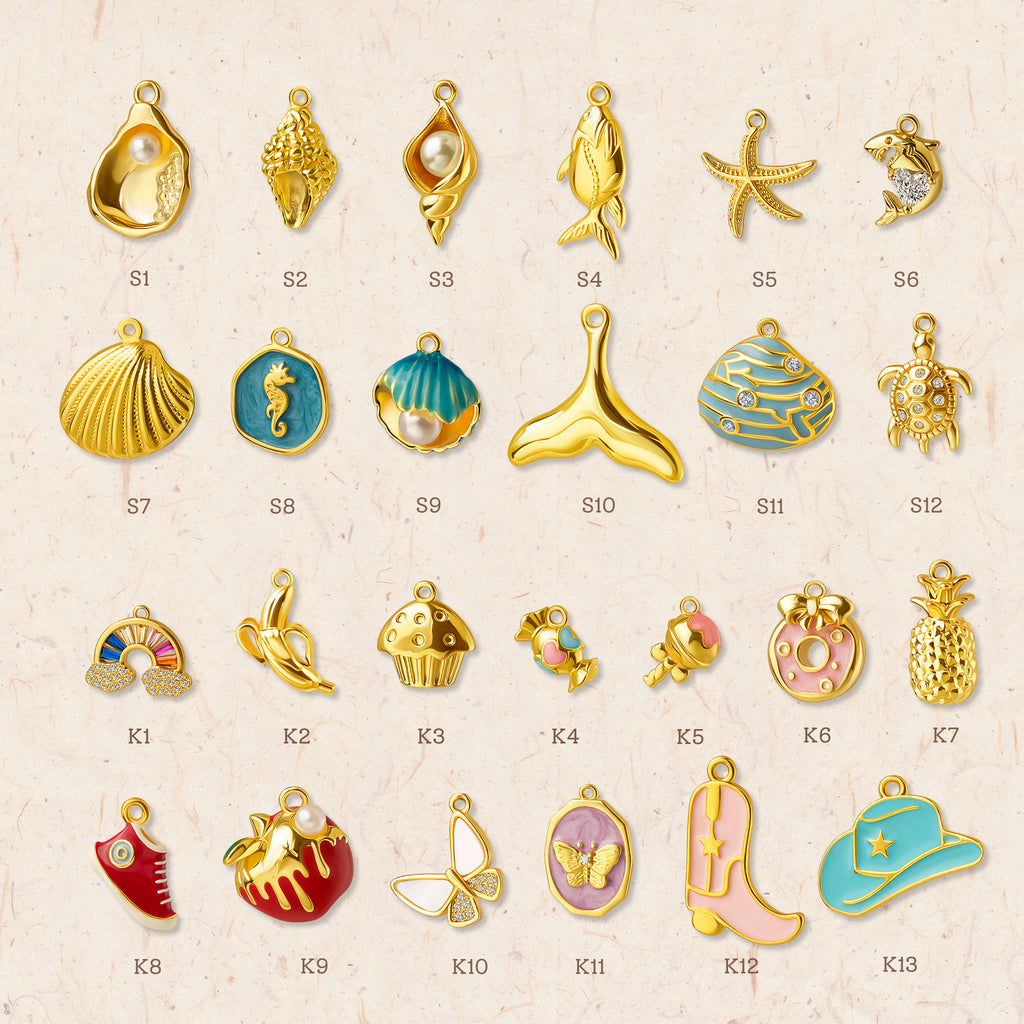 Gold Brass Charms