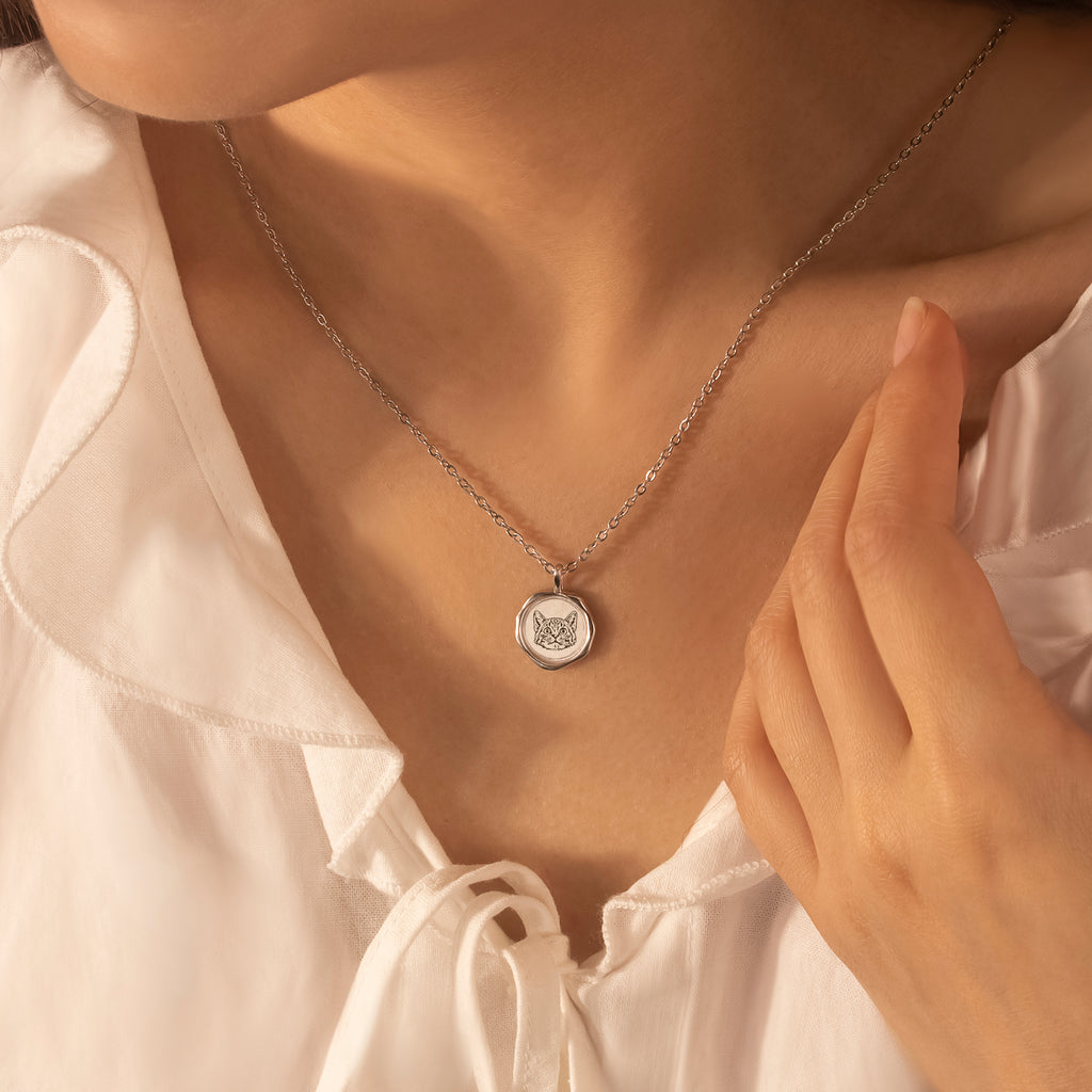 Pet Portrait Stamped Necklace