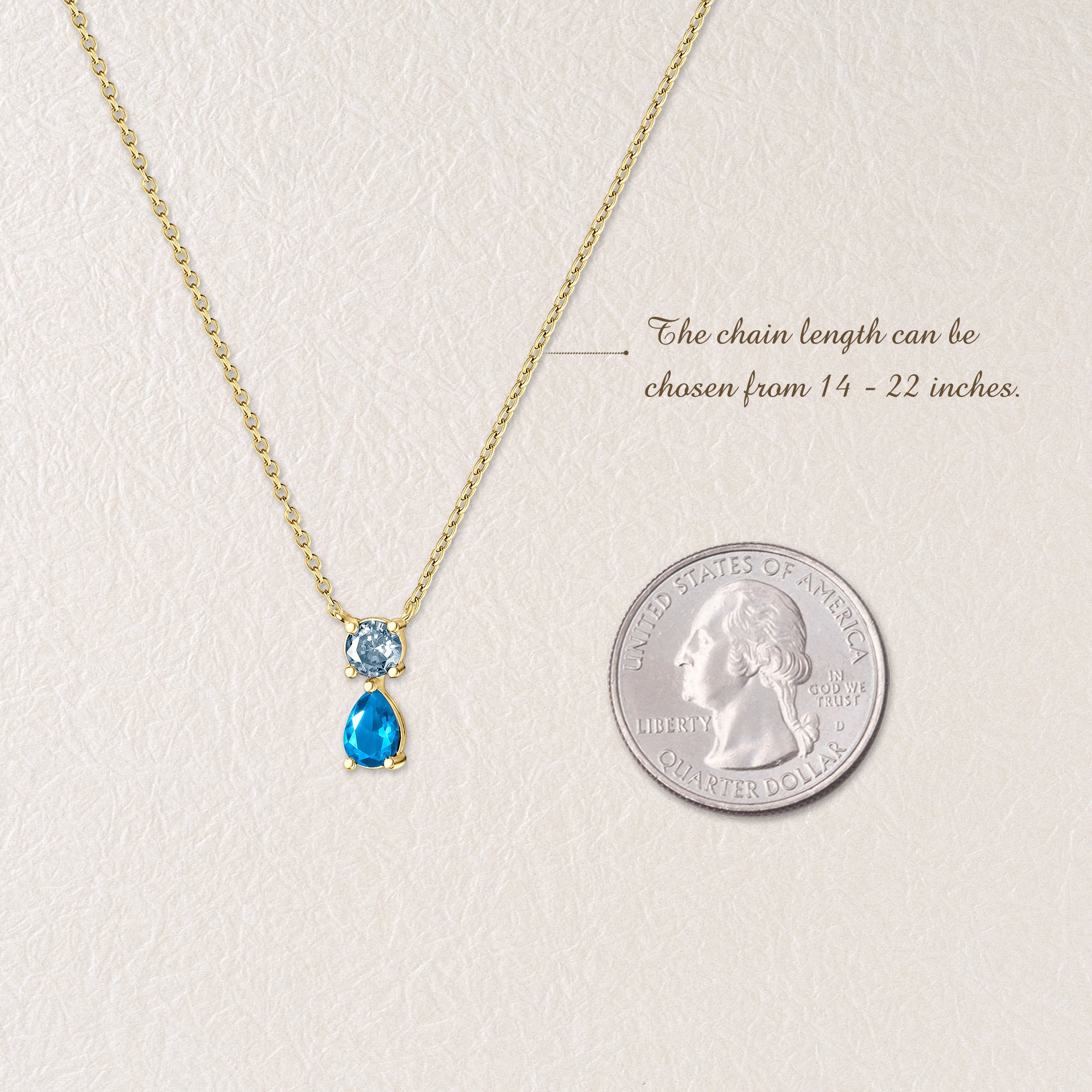 Birthstone Teardrop Necklace