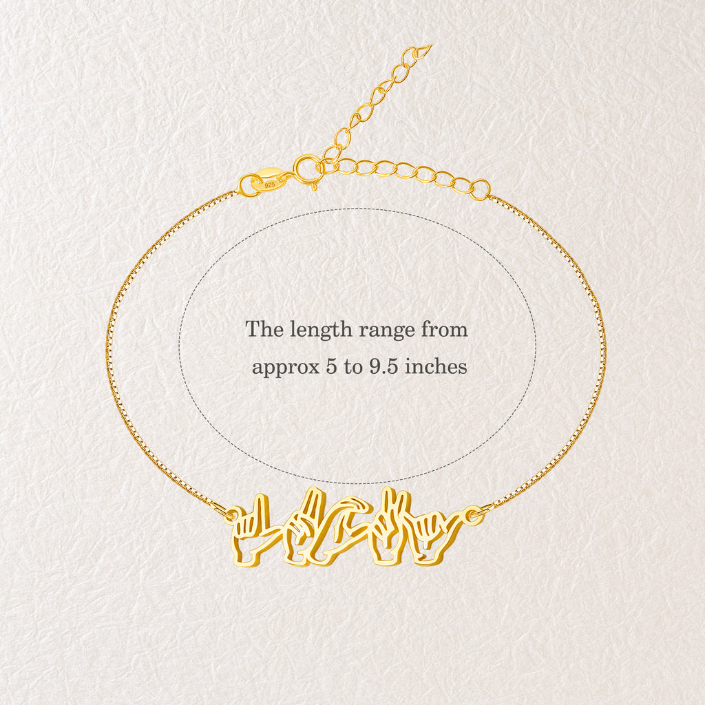 Custom Sign Language Bracelet