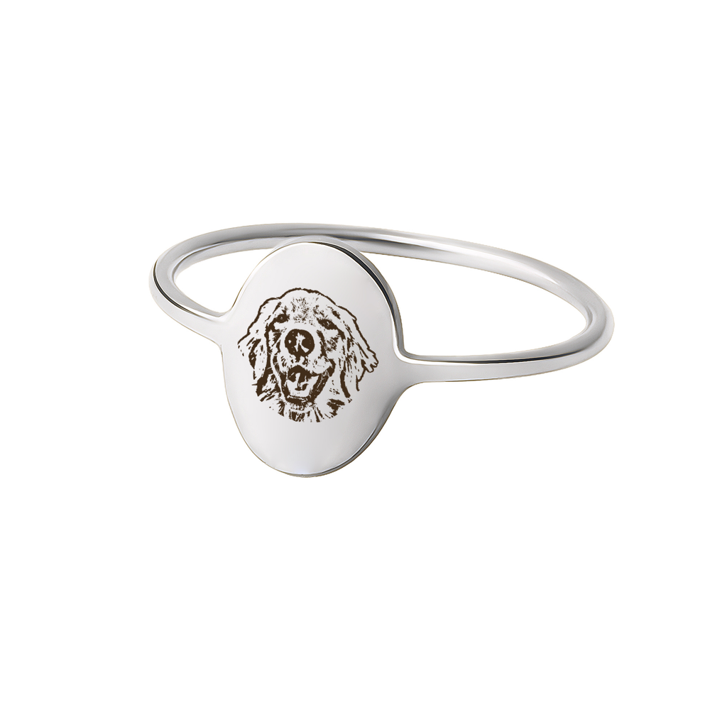 Personalized Oval Pet Portrait Ring