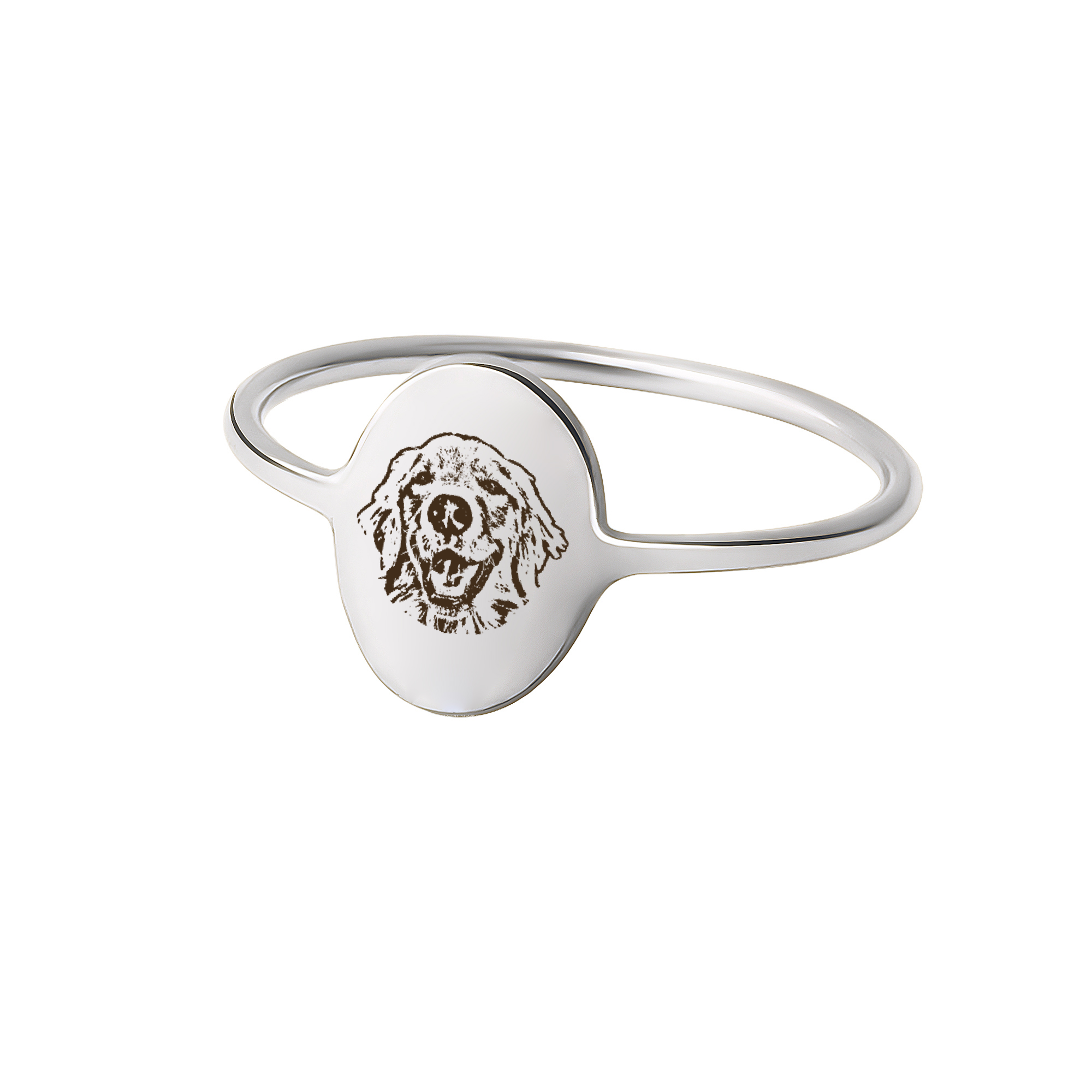 Personalized Oval Pet Portrait Ring
