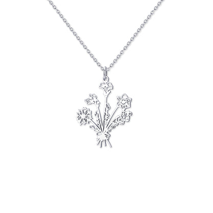 Birth Flower Bouquet Necklace