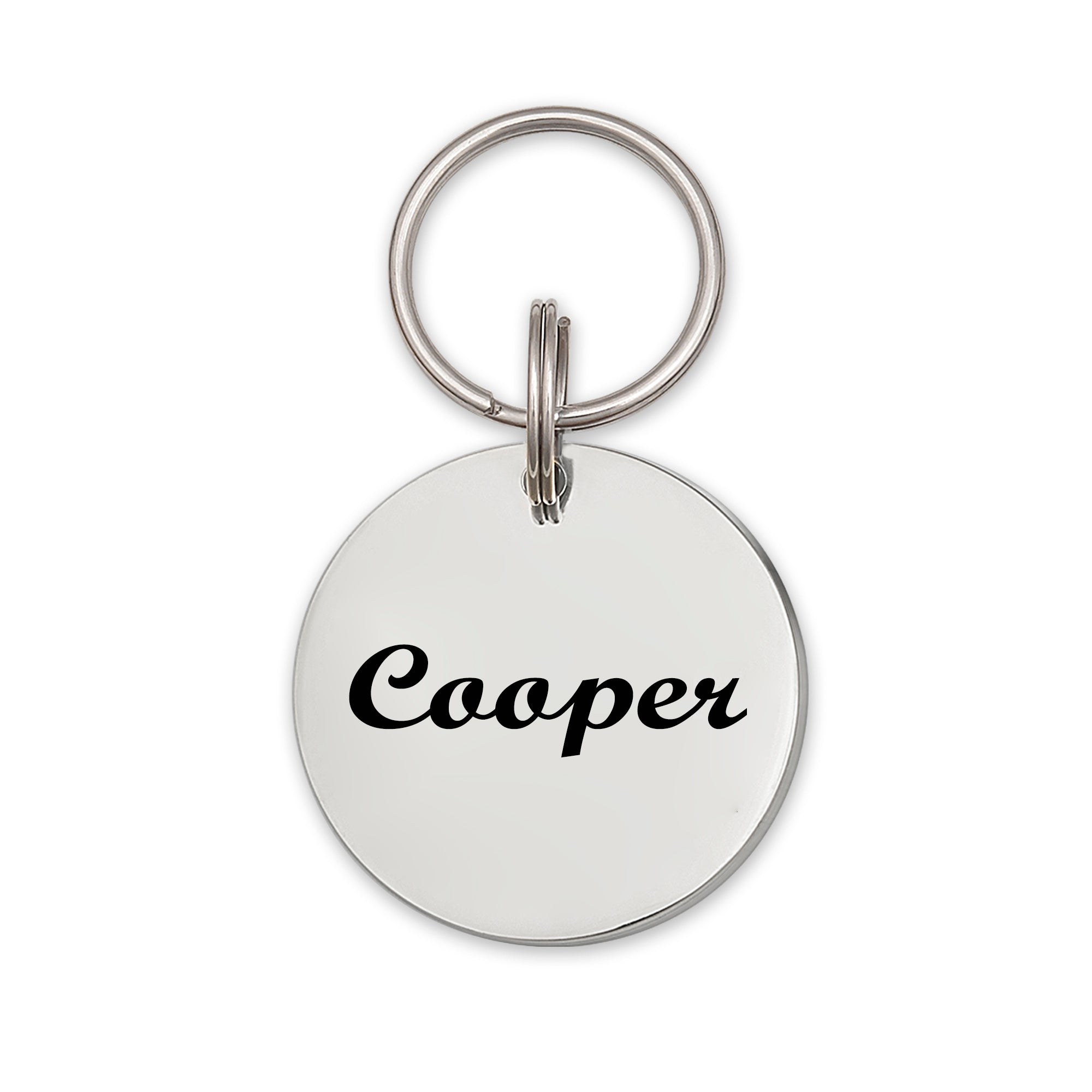 Round Stainless Steel Pet ID Dog Tag | Personalized Engraved Dog