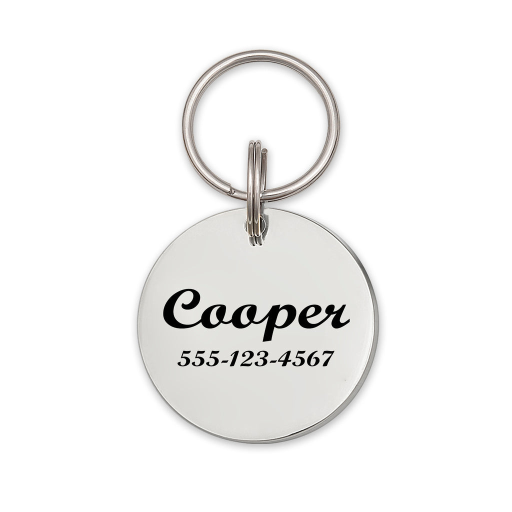 Round Stainless Steel Pet ID Dog Tag