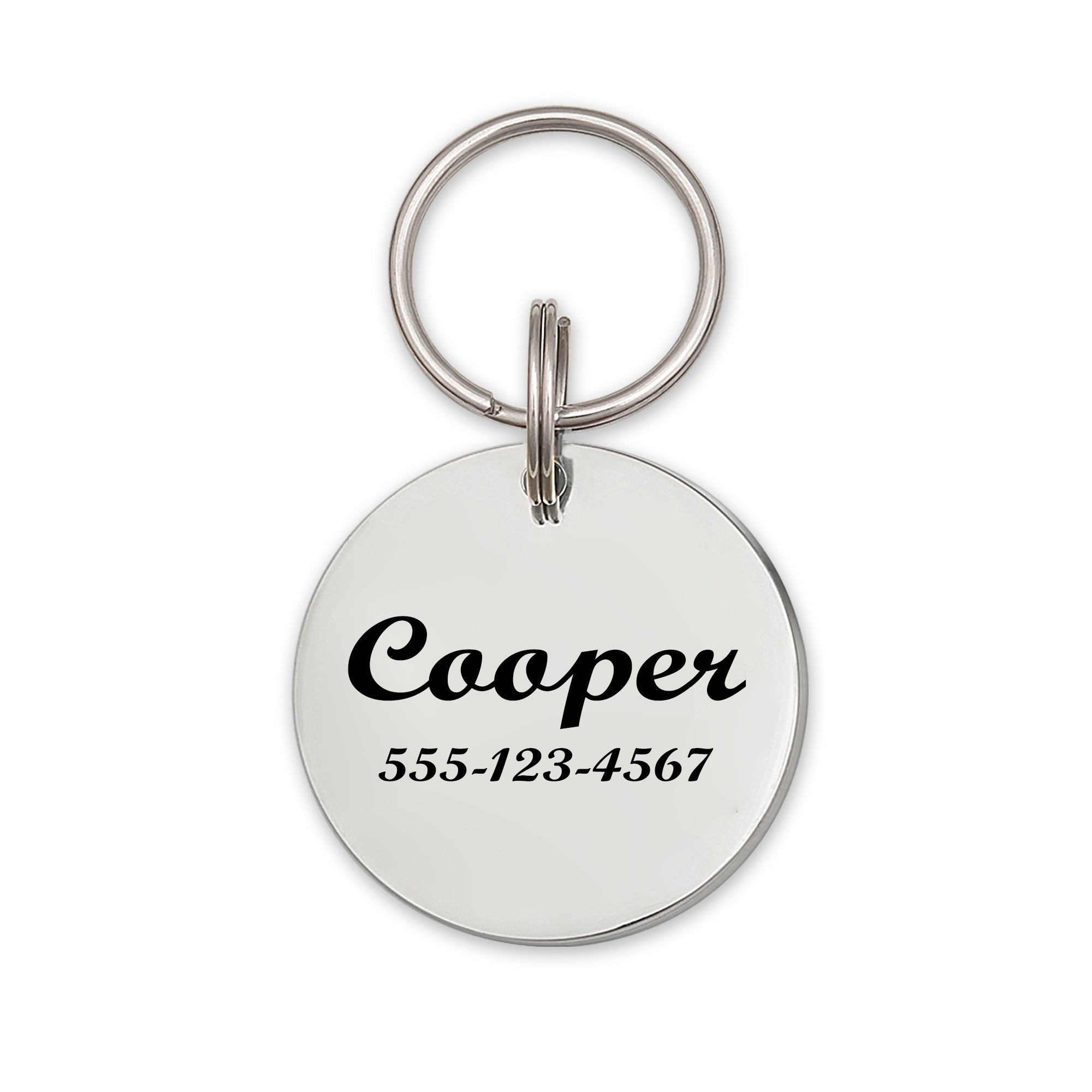 Round Stainless Steel Pet ID Dog Tag