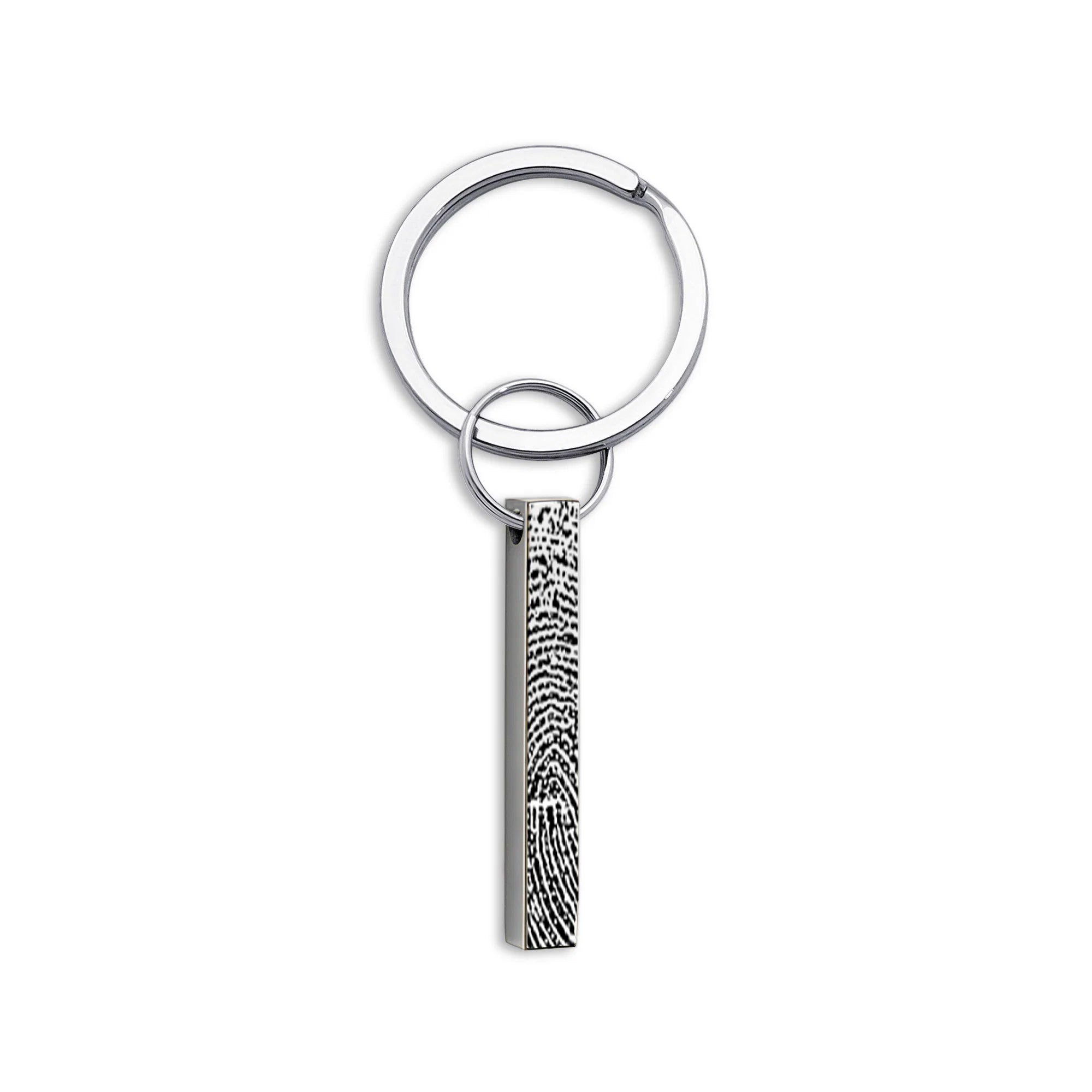 Personalized Fingerprint 4-Sided Bar Memorial Ashes Holder Key Chain