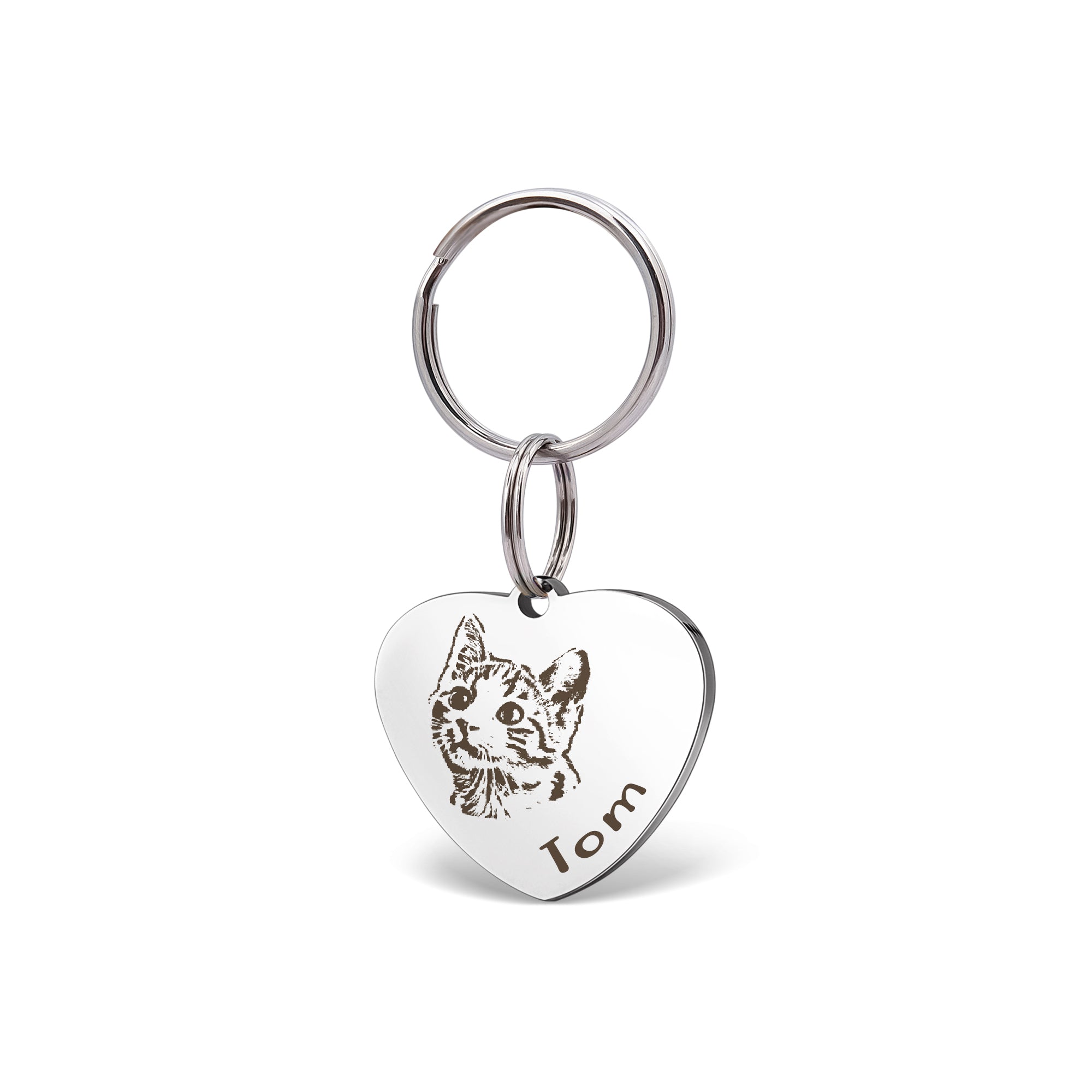 Pet Portrait Heart Pet ID Dog Tag