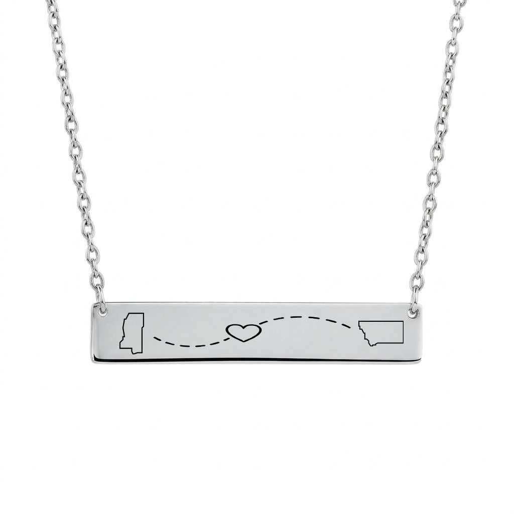 Long Distance Bar Necklace