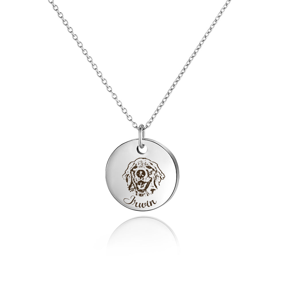 Round Pet Portrait Necklace