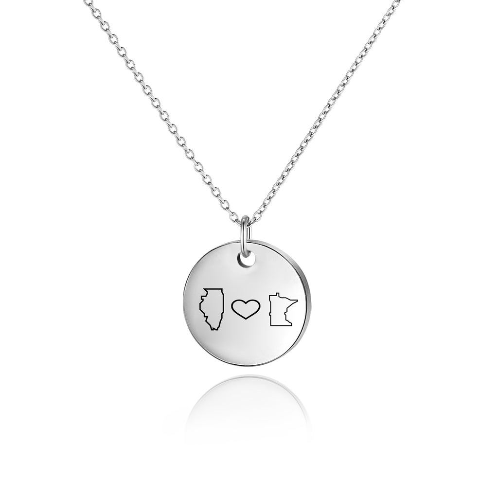 Custom Long Distance Round Necklace
