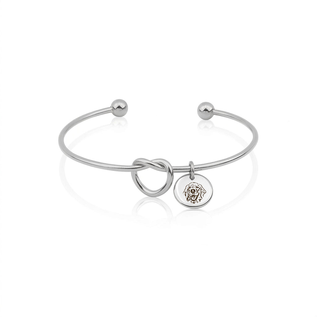 Pet Portrait Photo Custom Cuff Knot Bracelet
