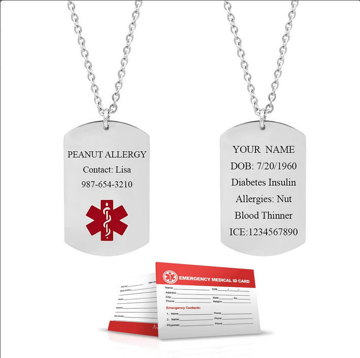 Medical Alert ID Dog Tag