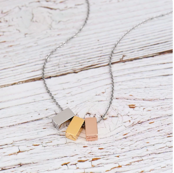 To My Precious Grandma Multi Color Cube  Necklace Gift Set