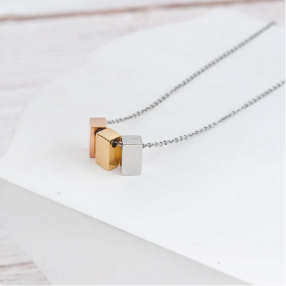 To My Precious Grandma Multi Color Cube  Necklace Gift Set