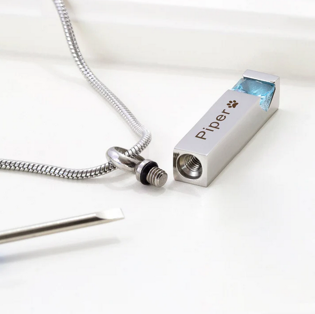 Birthstone Bar Memorial Necklace