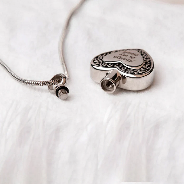 Flower Always in my Heart Memorial Necklace