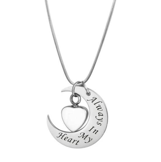 Always in my Heart Moon Memorial Necklace