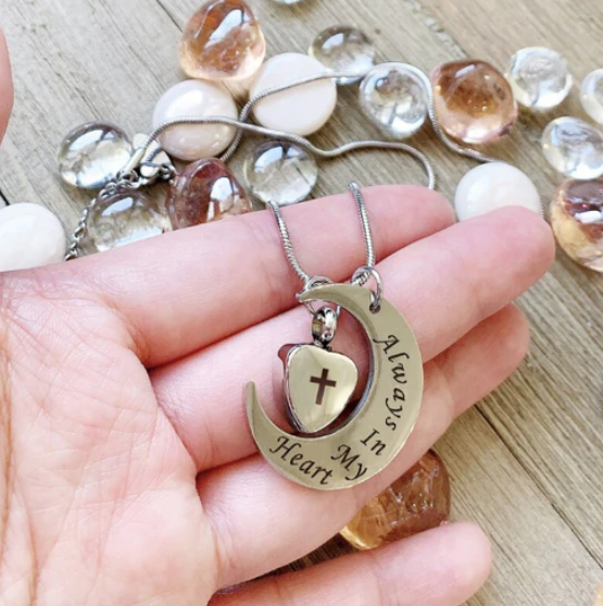 Always in my Heart Moon Memorial Necklace