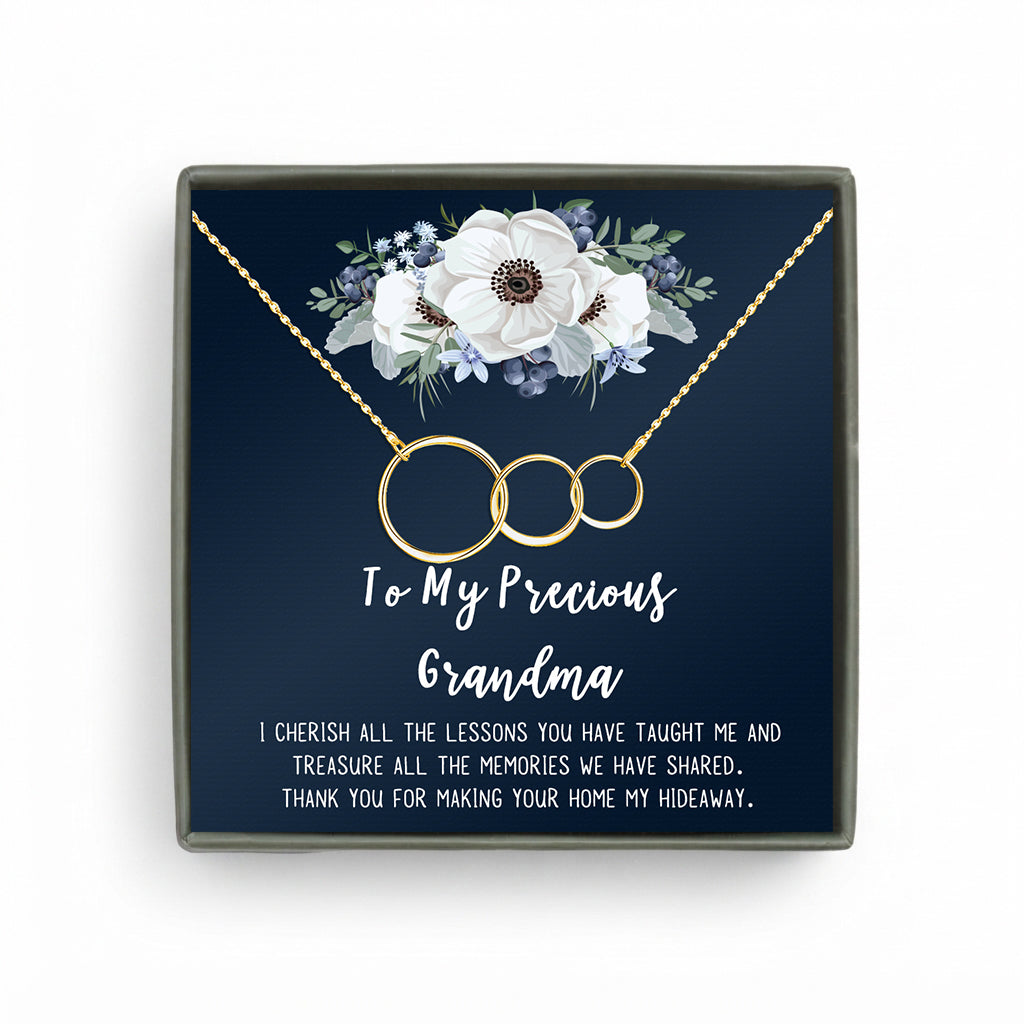 To My Precious Grandma Triple Infinity Necklace Gift Set