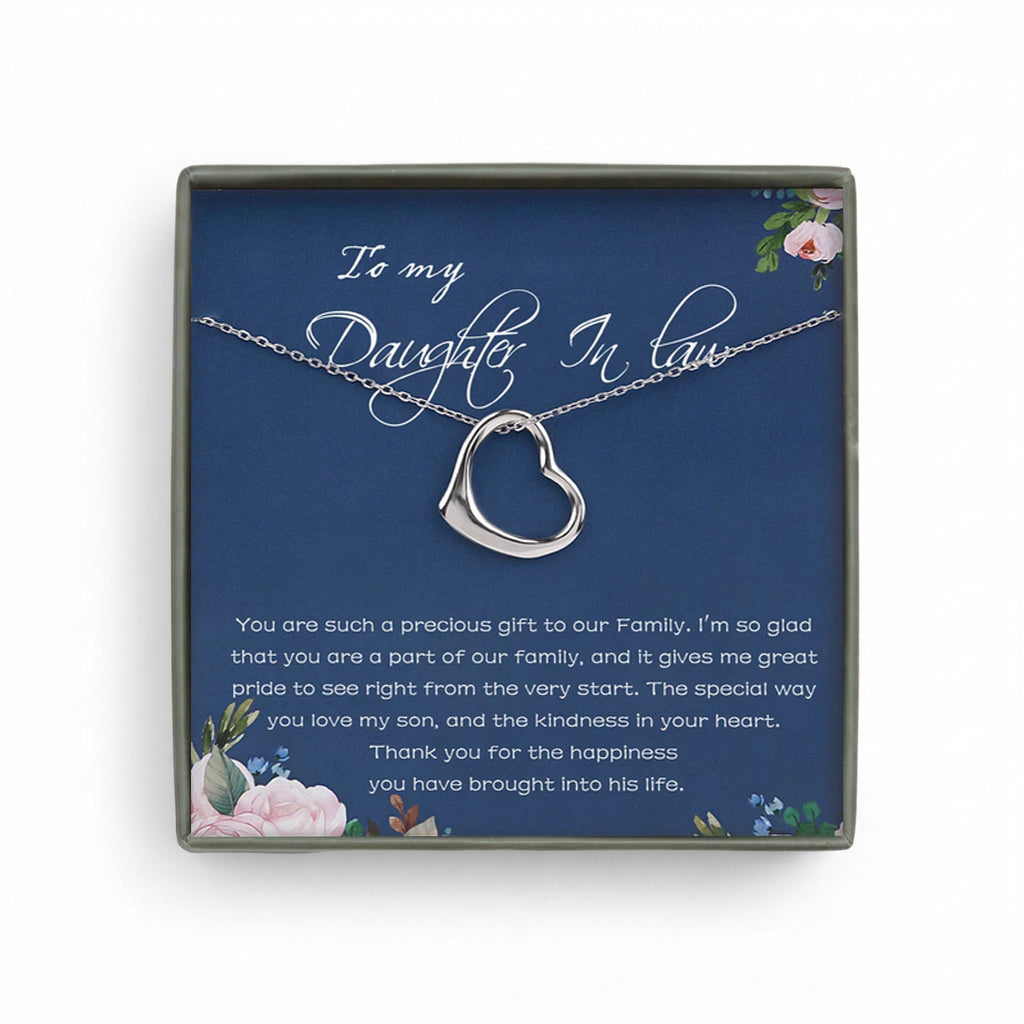 To My Daughter in Law Card and Heart Necklace