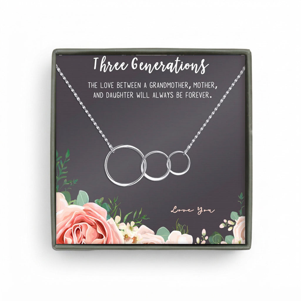 "Three Generations" Card and Triple Ring Necklace