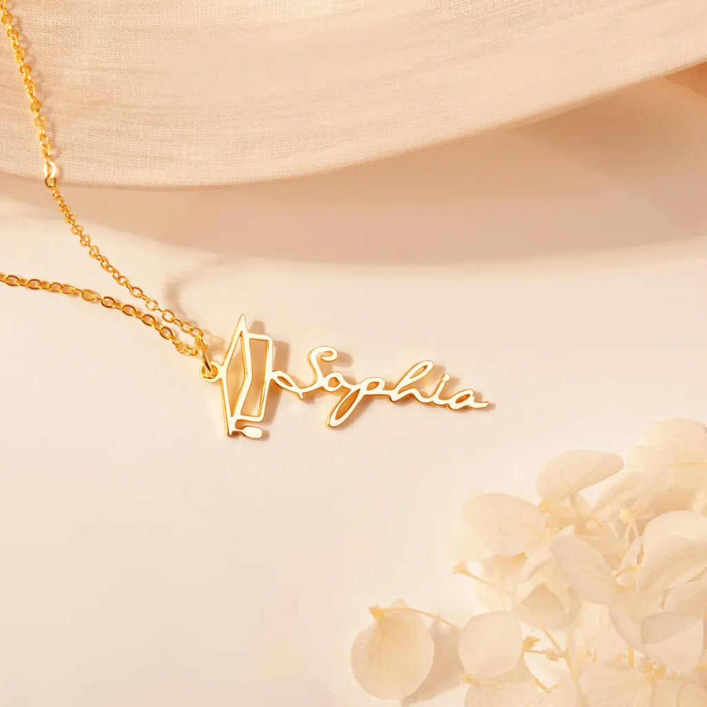 Custom Graduation Cap Name Necklace