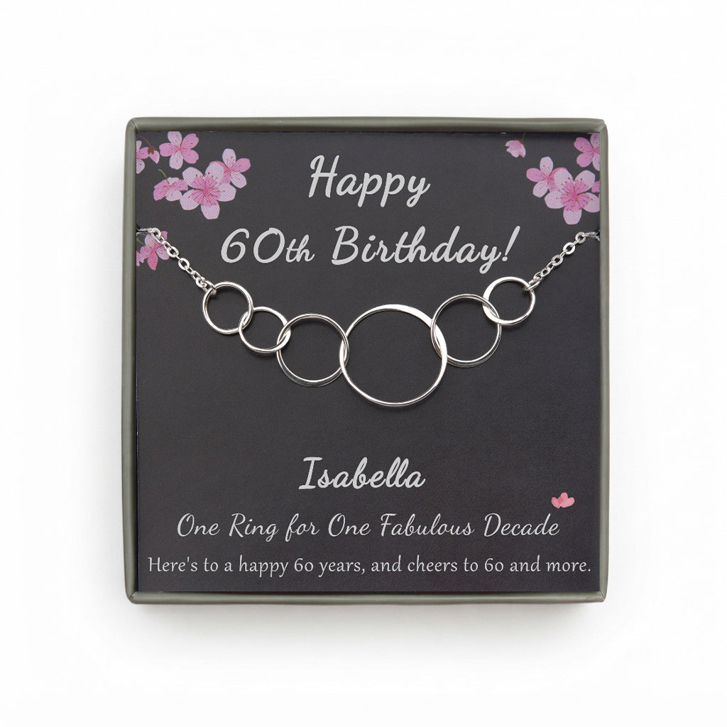 "Happy 60th Birthday!" Card and Sterling Silver Necklace