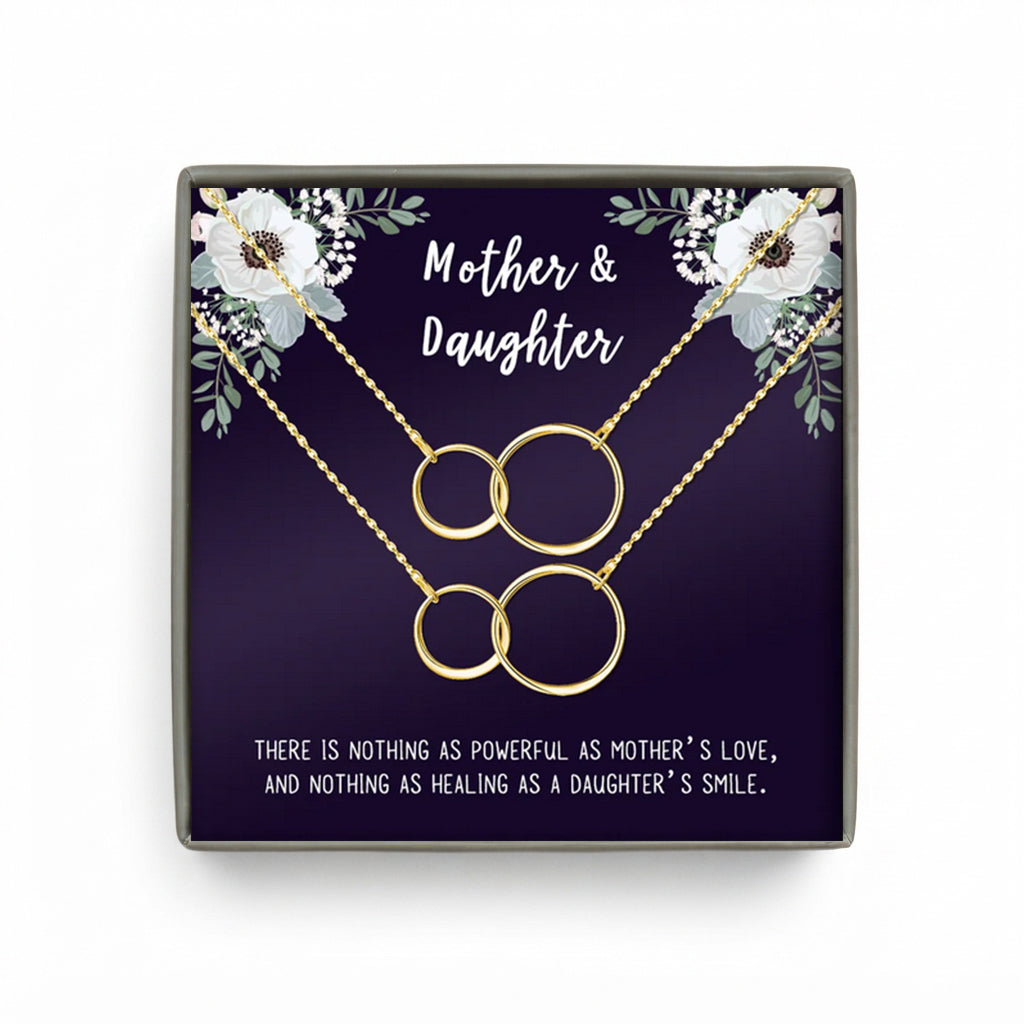Mother and Daughter Infinity Ring Necklace