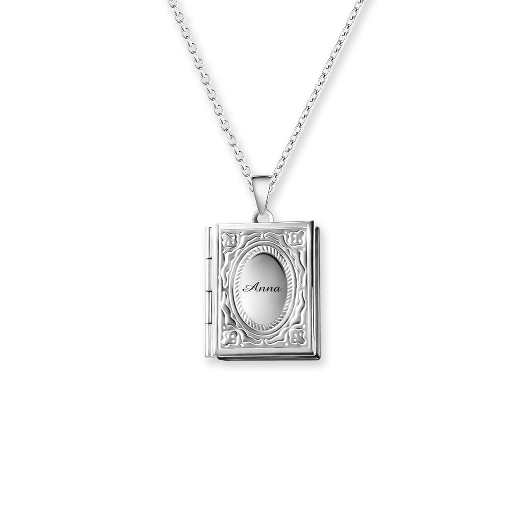 18K Gold Vintage Square Locket Necklace