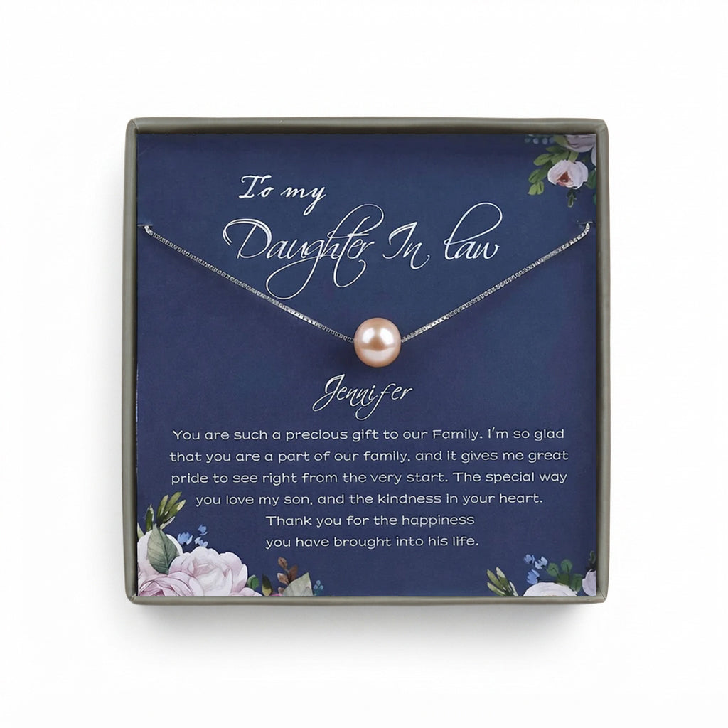 "To My Daughter in Law" Card and Pearl Necklace