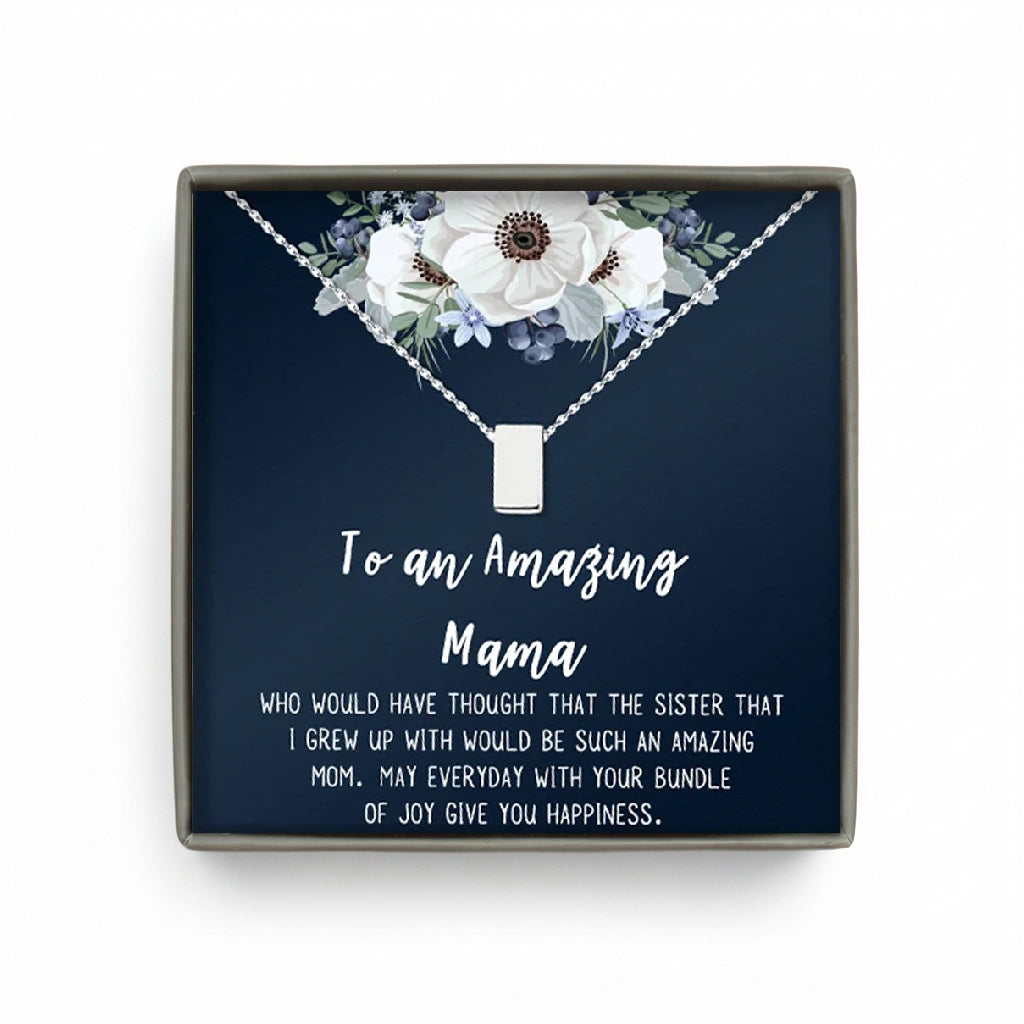 To an Amazing Mama Cube Necklace Gift Set