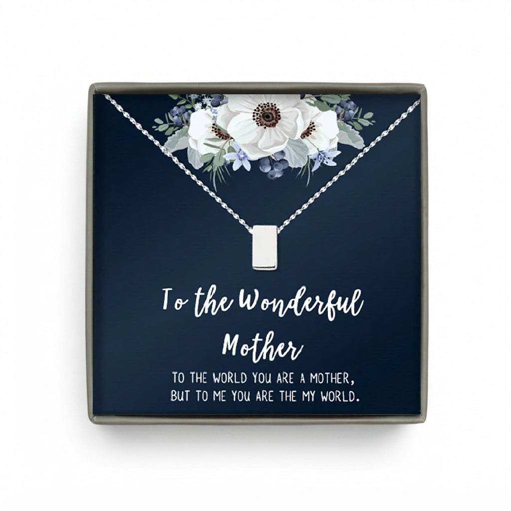 To the Wonderful Mother Cube Necklace Gift Set