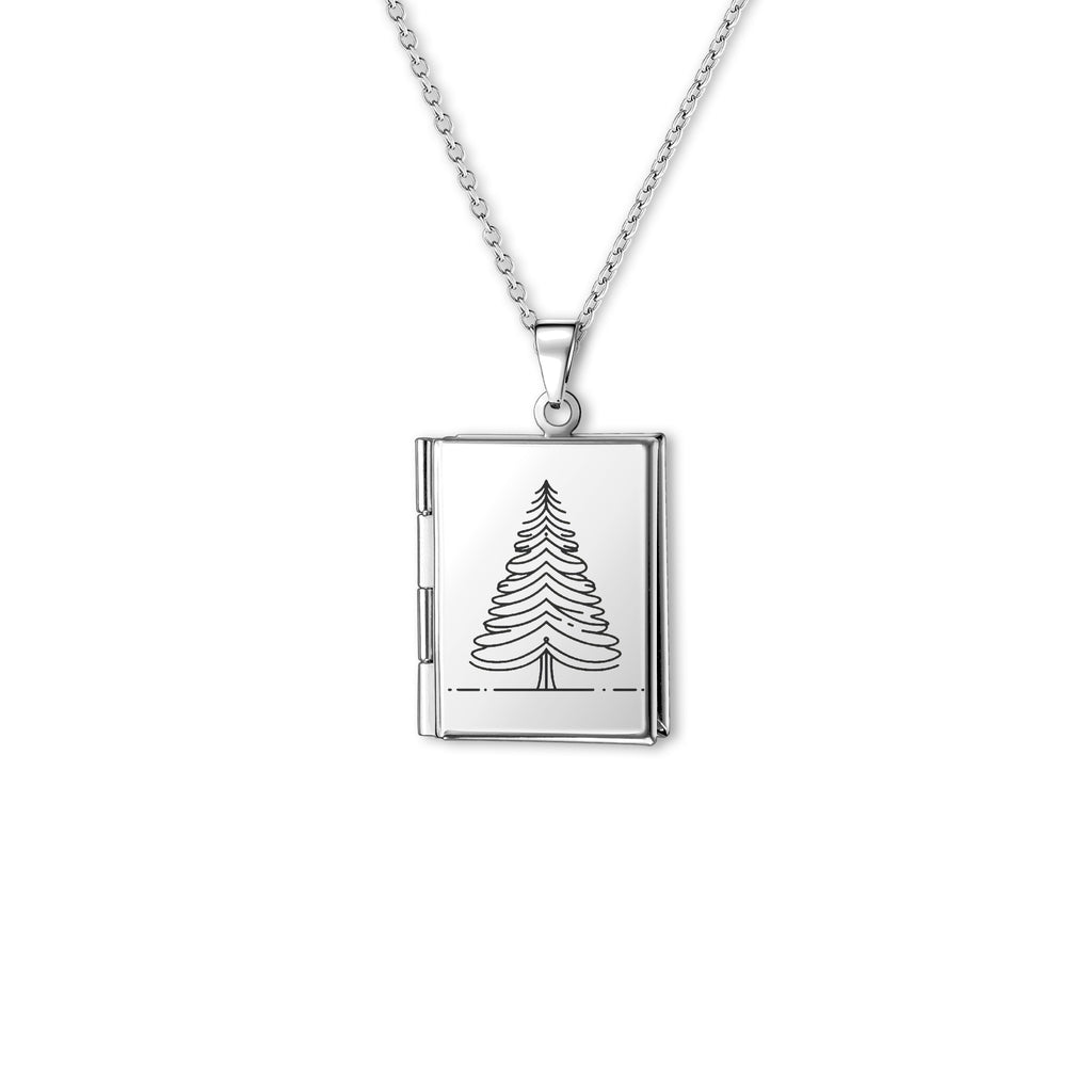 Square Logo Photo Locket Necklace