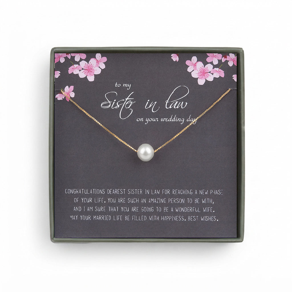 To My Sister in Law Card and Pearl Necklace