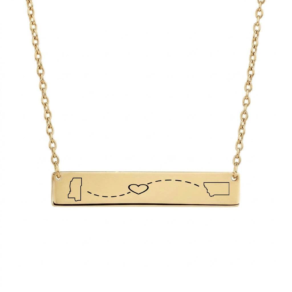 Long Distance Bar Necklace