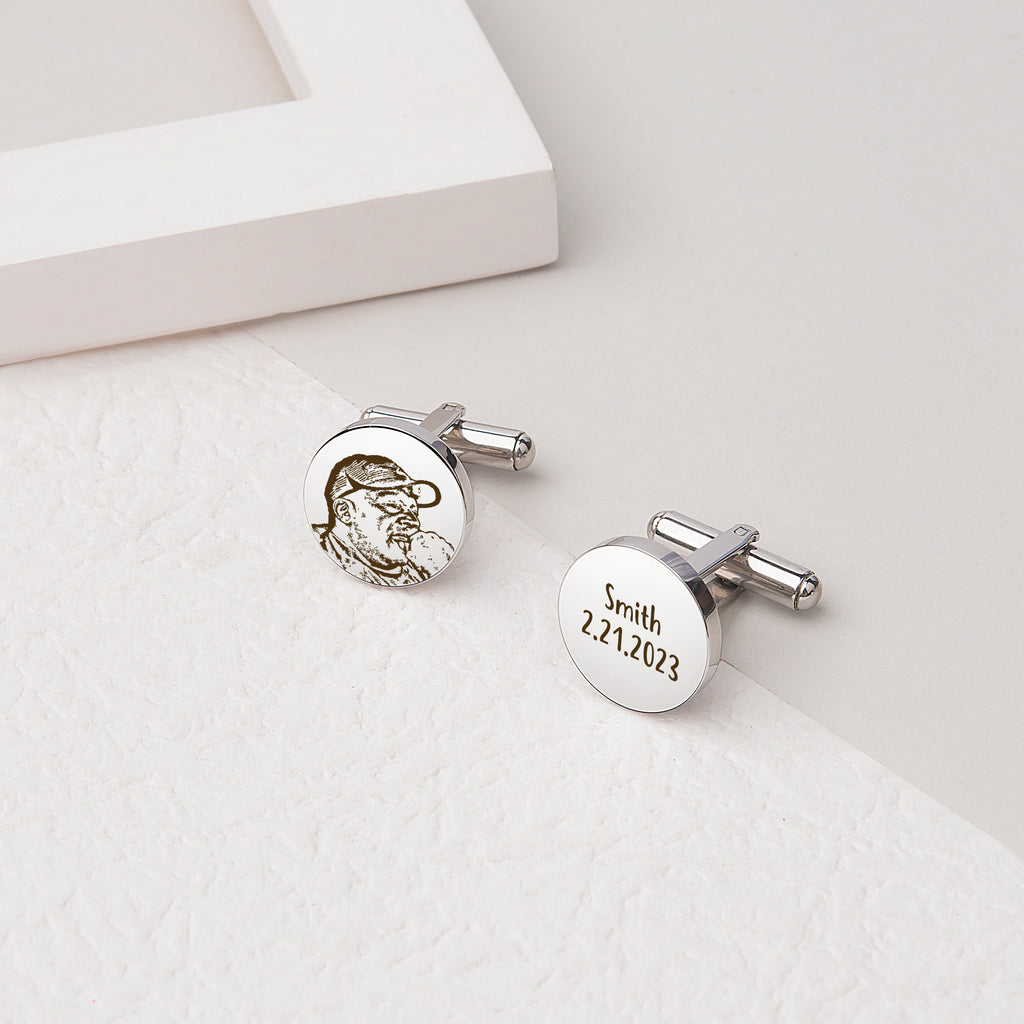 Pet Portrait Cuff Link and Tie Clip
