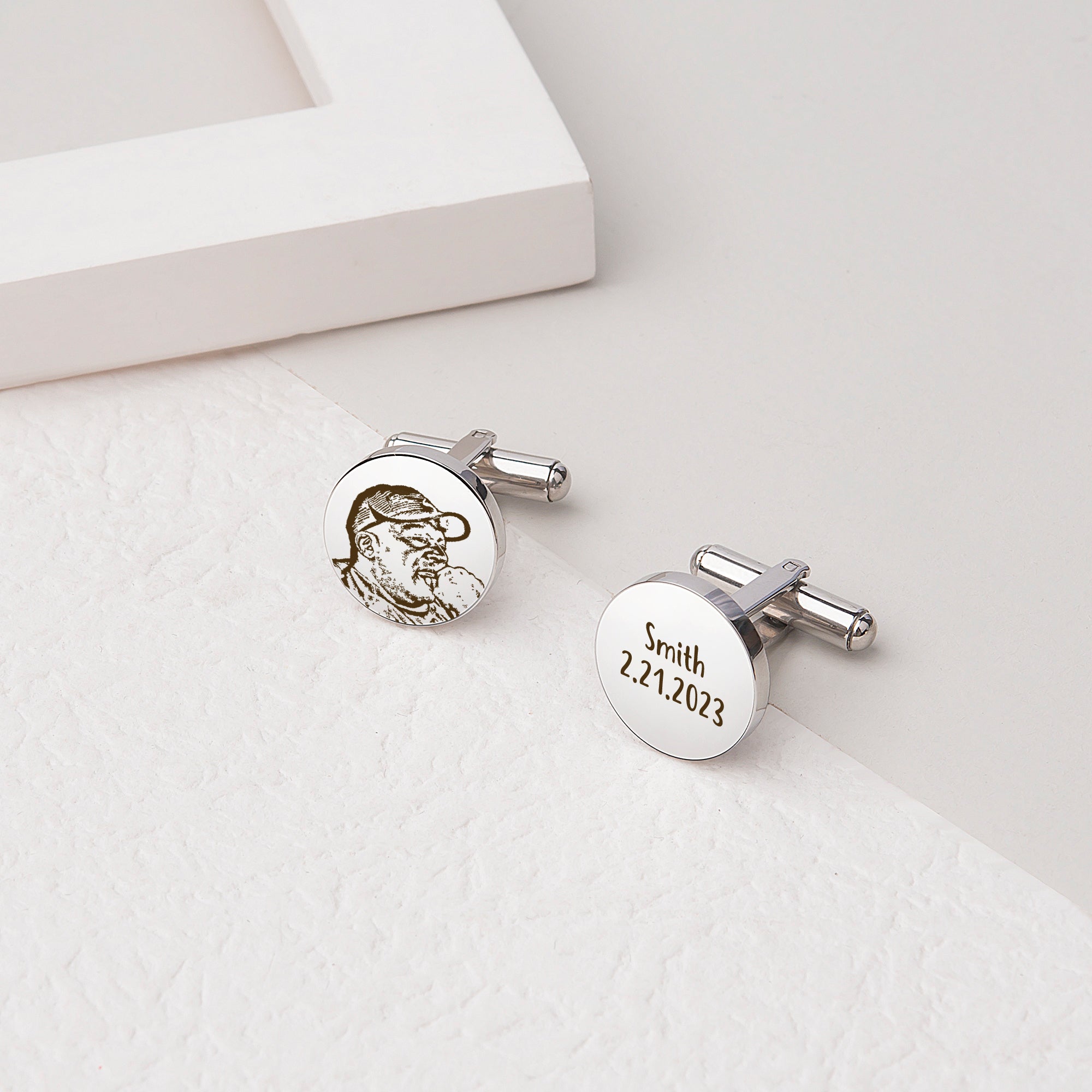 Pet Portrait Cuff Link and Tie Clip