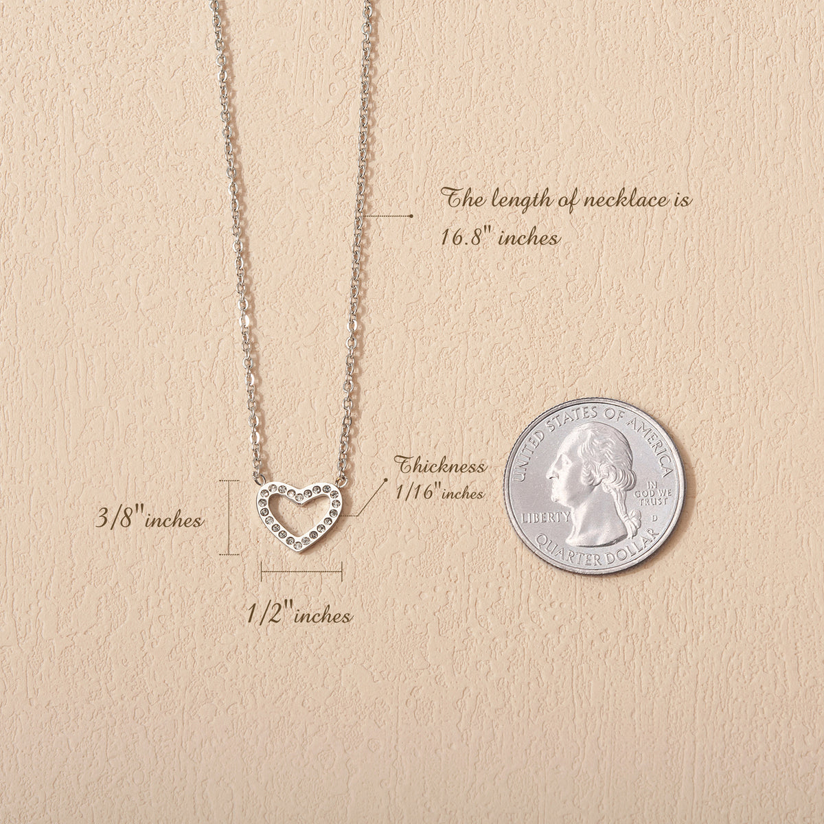 Custom Heart Necklace with Red Christmas Card Necklace