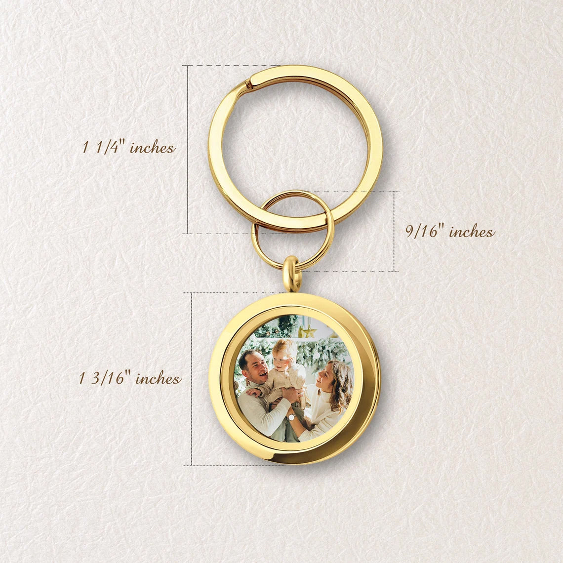 Custom Picture Keyring with Message Photo Locket Key Chain