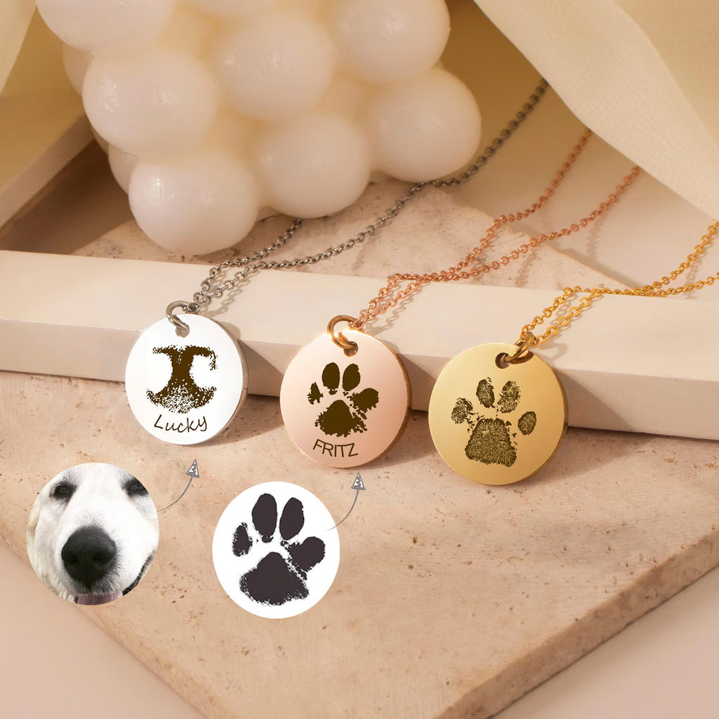 Paw Print - Nose Print Memorial Necklace