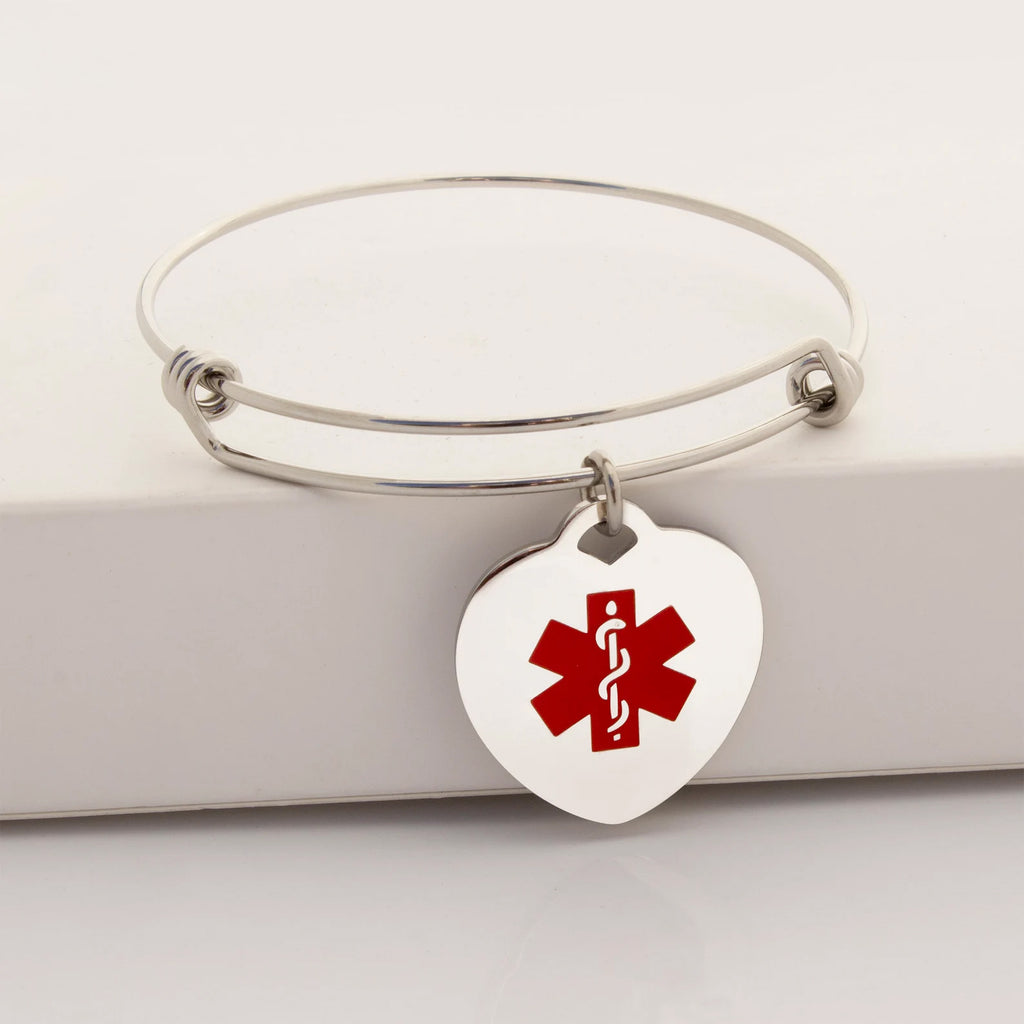Heart Medical ID Alert Adjustable Bracelet
