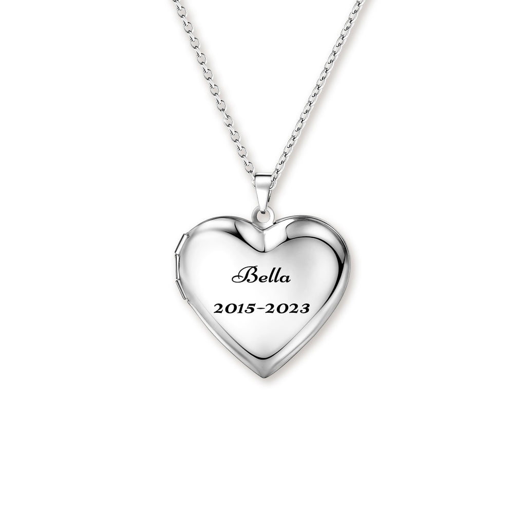 Personalized Heart Pet Photo Locket Necklace