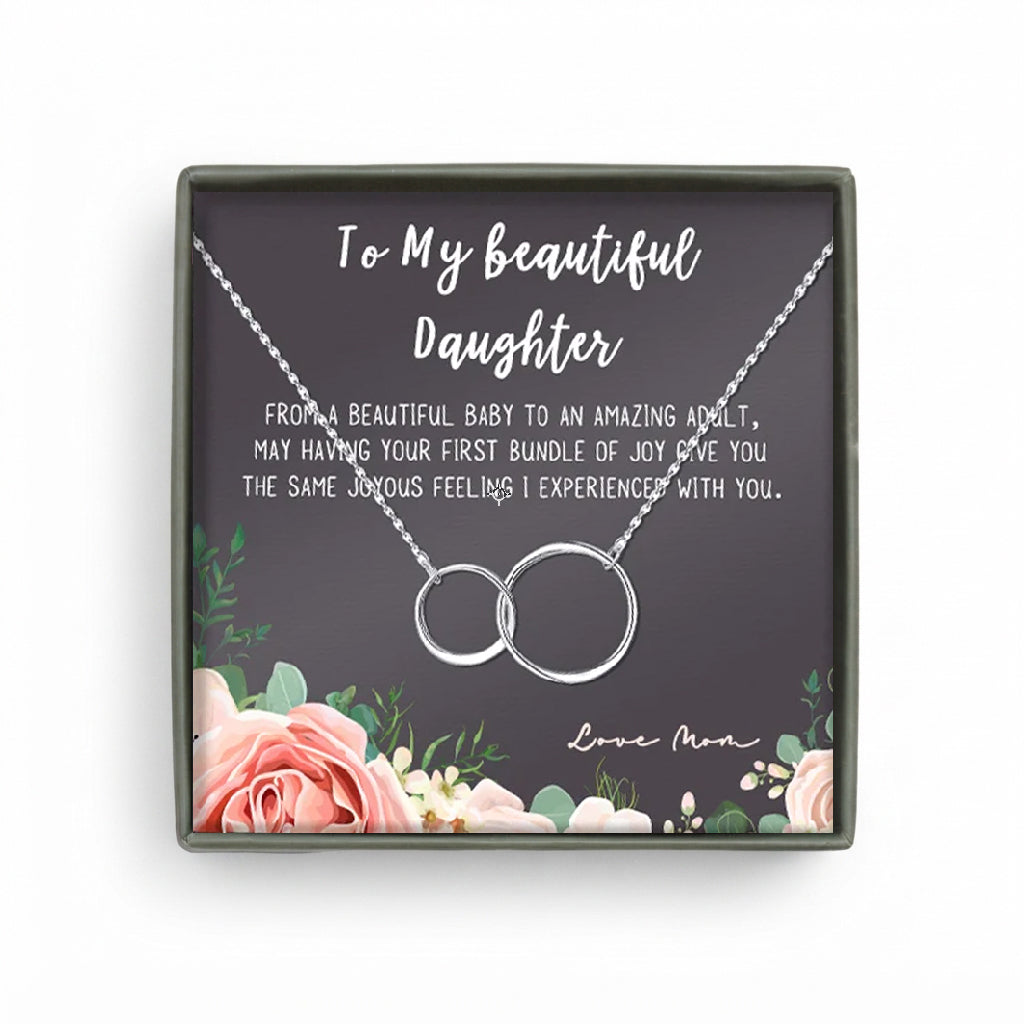 Beautiful Daughter Infinity Ring Necklace Gift Set