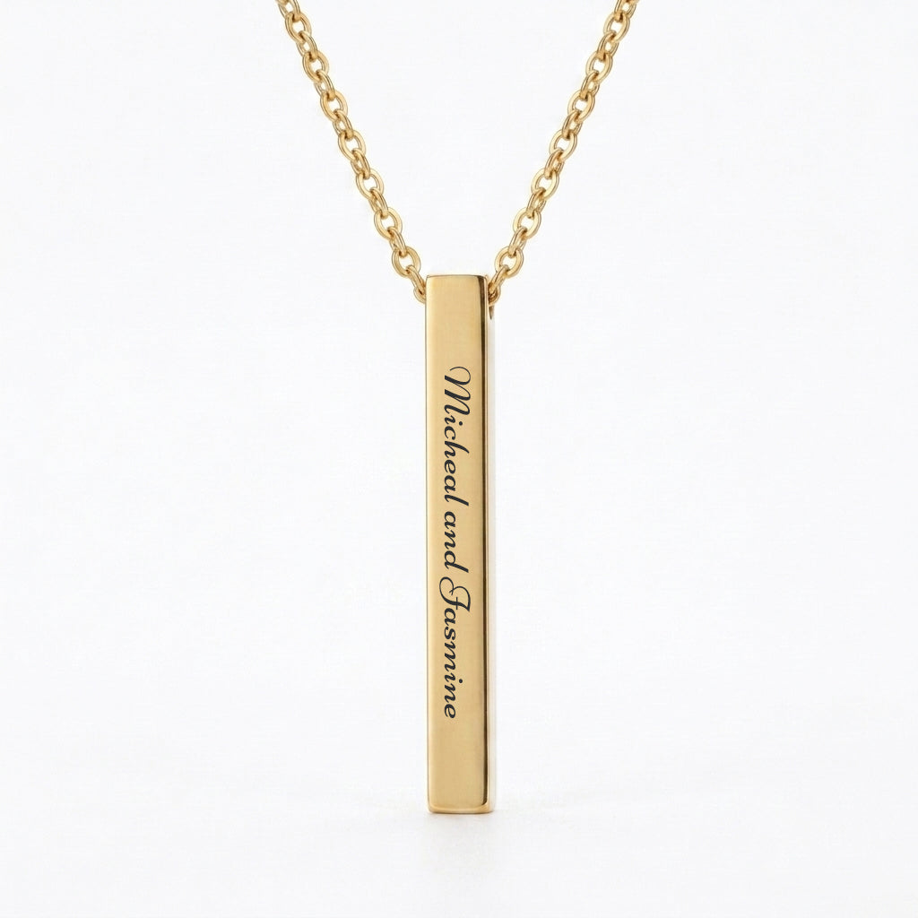 Custom 4 Sided Bar Necklace
